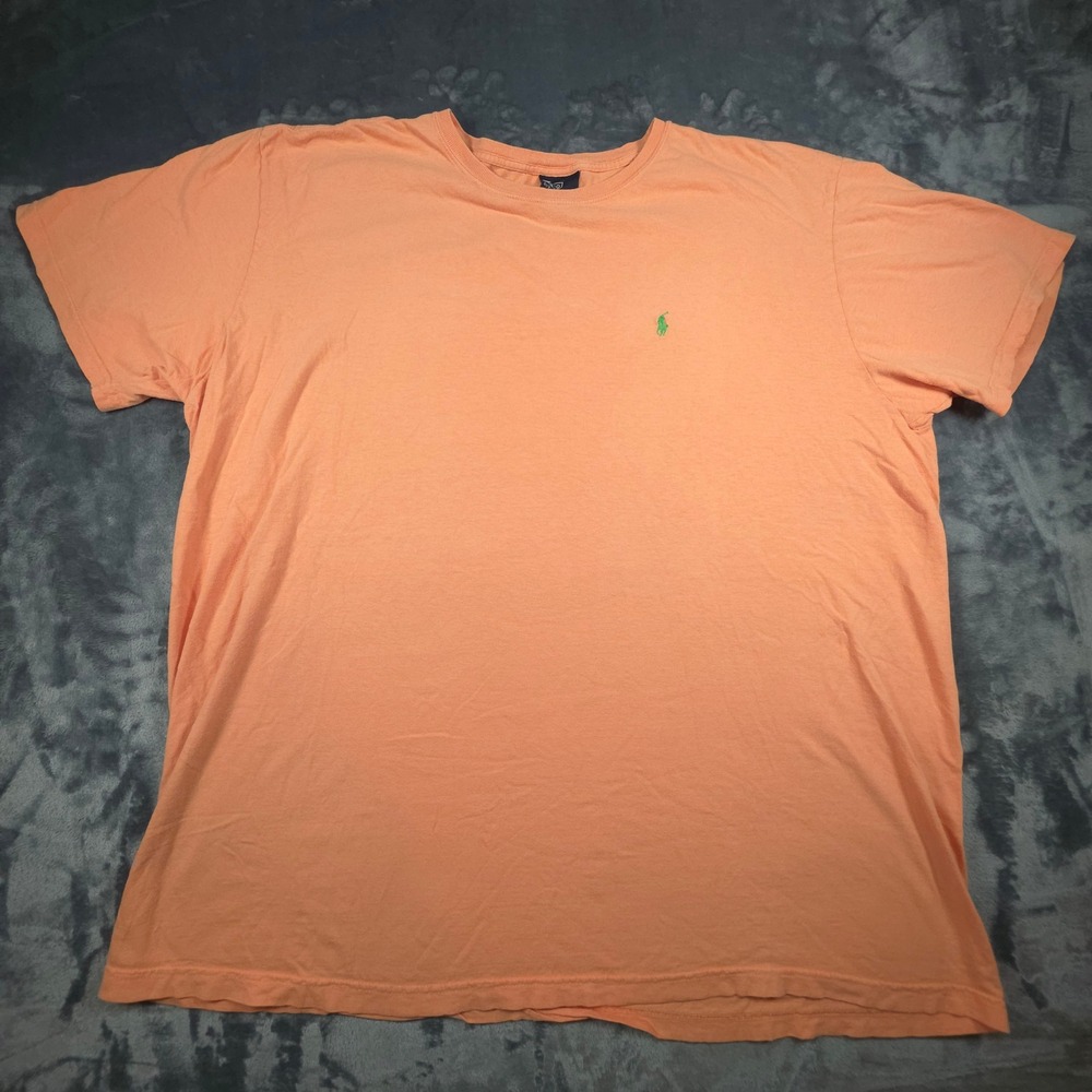 Polo Ralph Lauren Mens XXL Peach Orange Short Sleeve Cotton Pony Logo T-Shirt